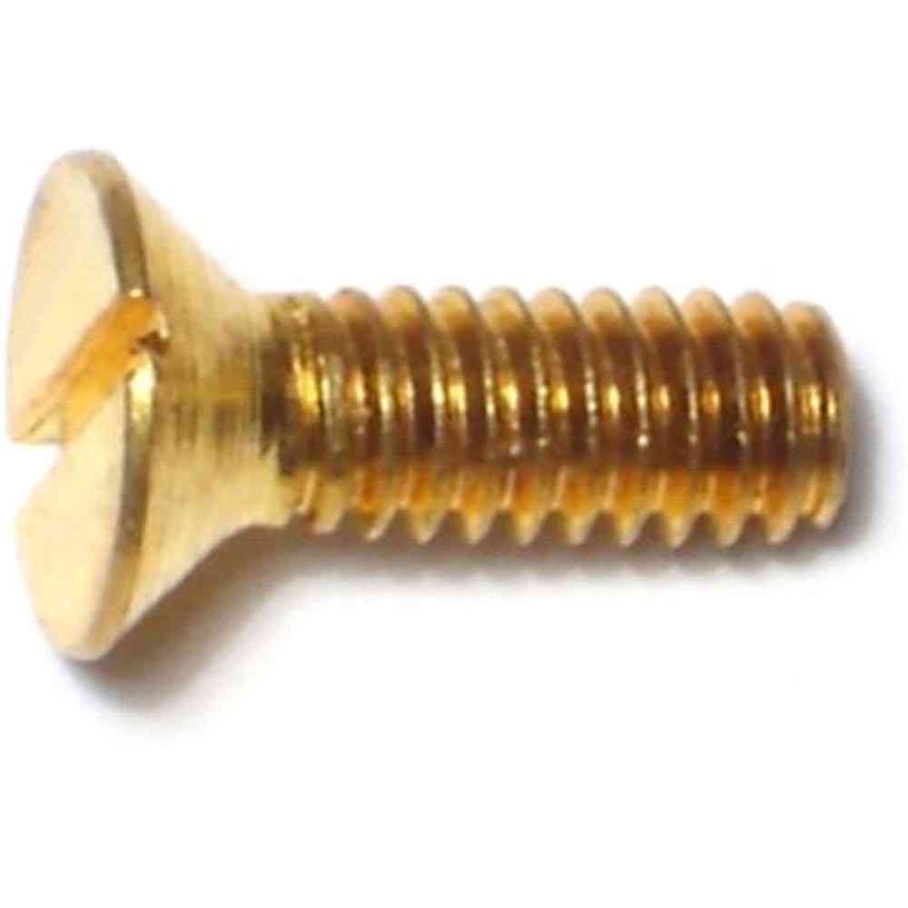 Main 1 - Slotted Flat Machine Screw #8-32X1/2" Brass - San Antonio Retail