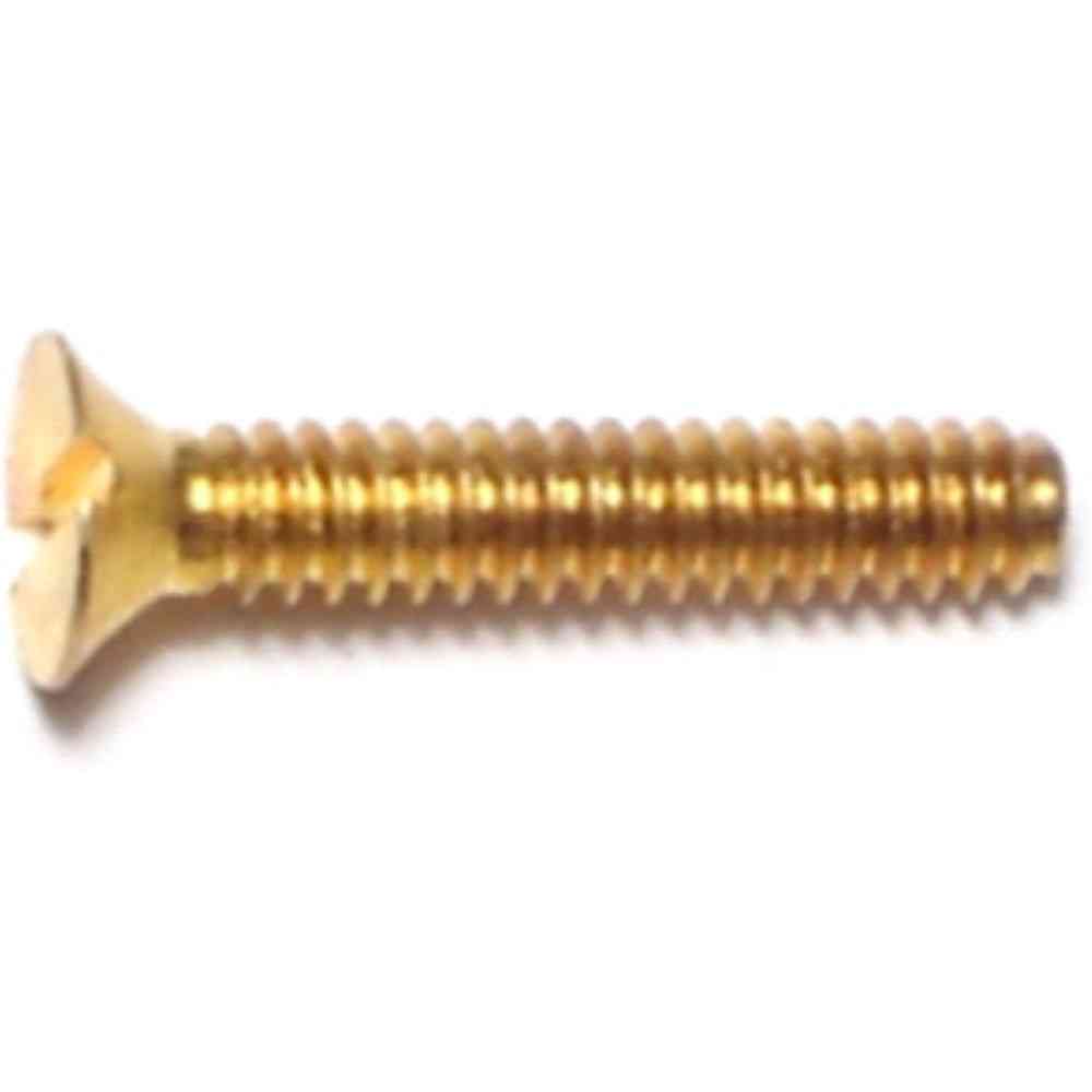 Main 1 - Slotted Flat Machine Screw #6-32X3/4" Brass - San Antonio Retail