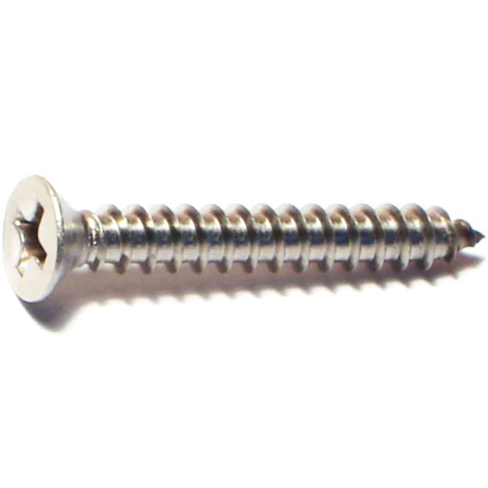 Main 1 - Phillips Flat Sheet Metal Screw #8X1-1/4" Stainless Steel 2/pk - San Antonio Retail