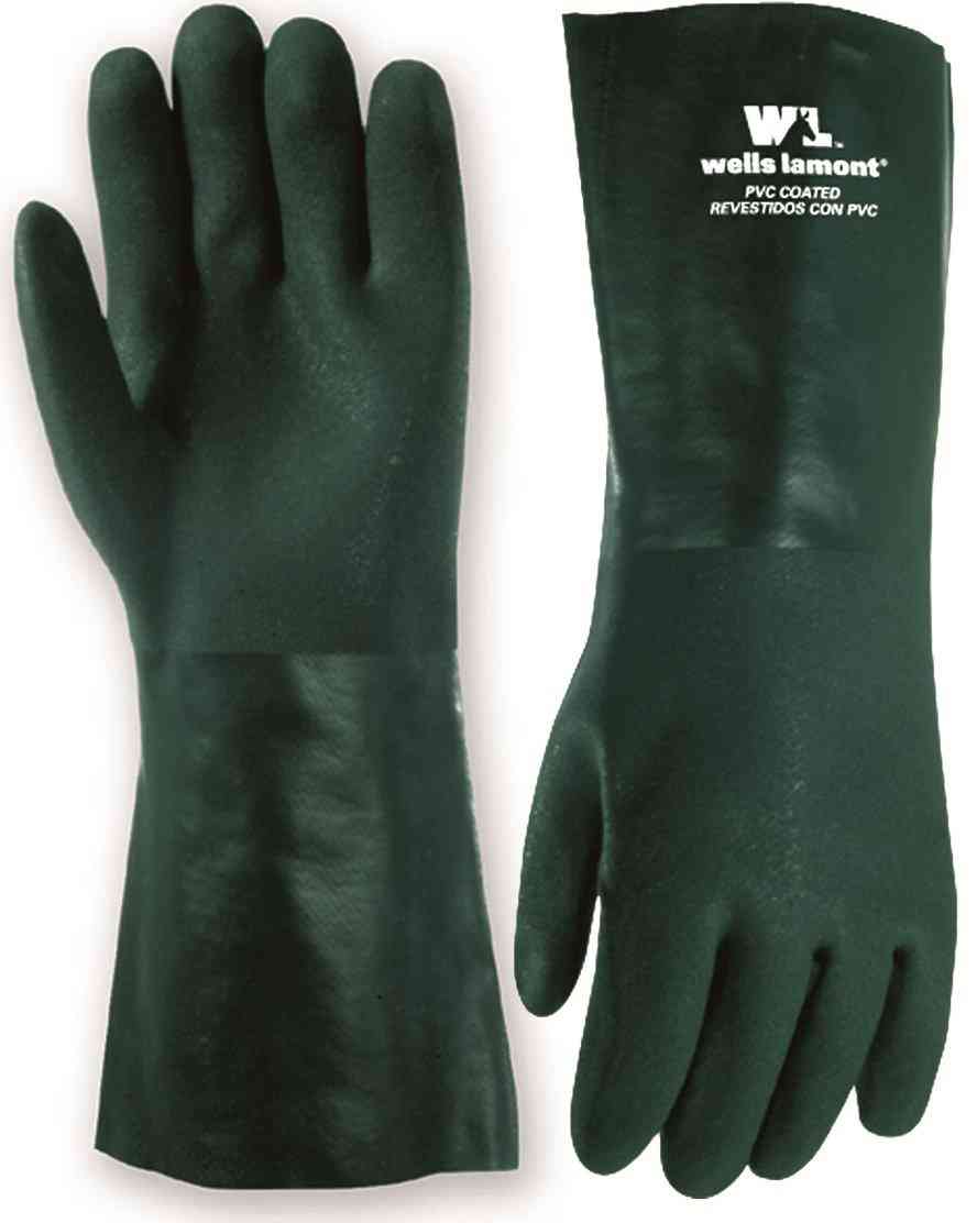 Main 2 - Gloves Wells Lamont 167L Pvc Coated Green 14" - San Antonio Retail