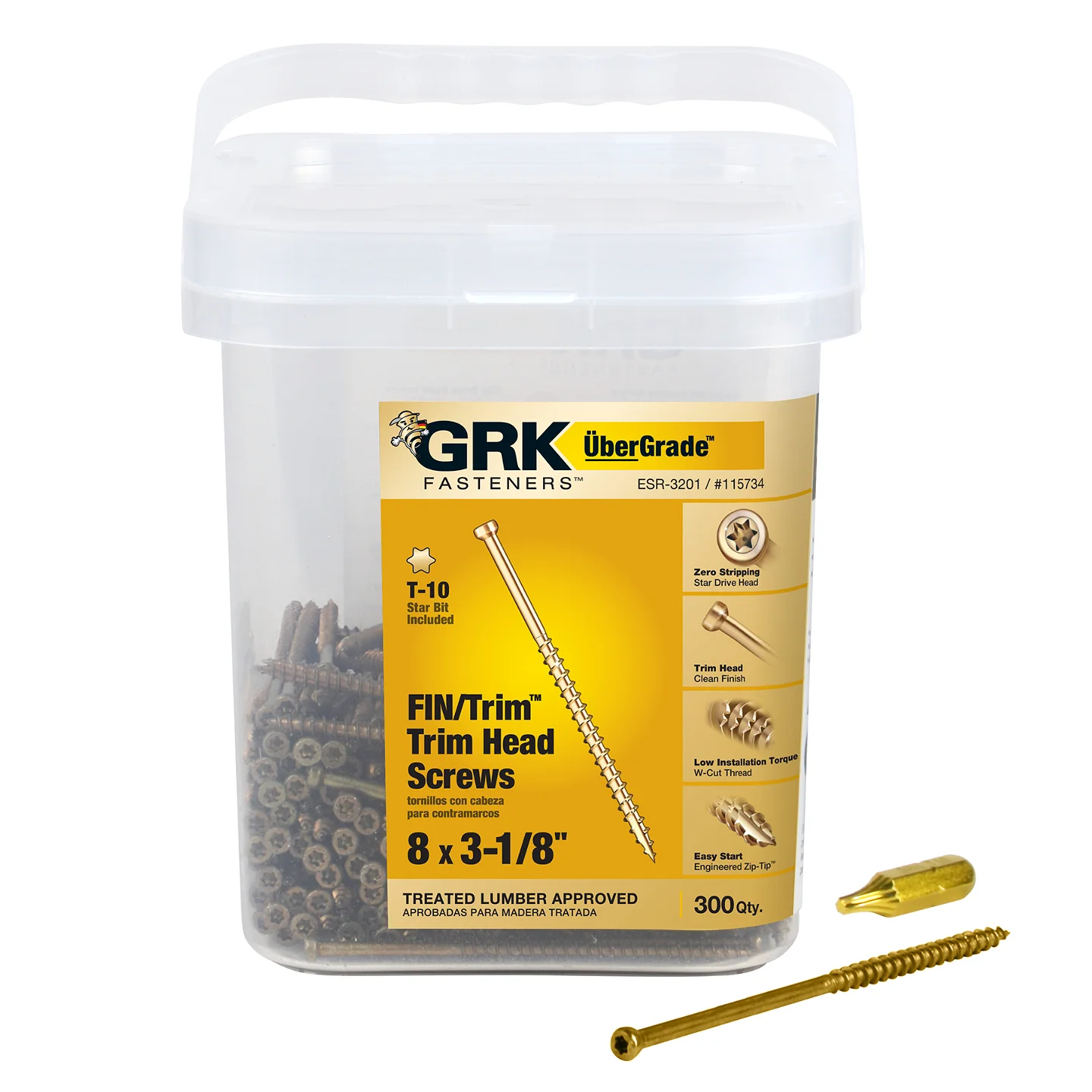 Main 1 - Screws Grk Trim 8X3-1/8" Pro Pack GRK115734 300Pcs - San Antonio Retail