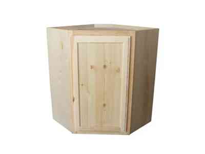 Main 2 - Kitchen Cabinet Knotty Pine Unfinished Diagonal Corner Wall 24 X30" Plywood Box DCW2430 - San Antonio Retail