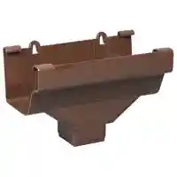Main 1 - Gutter End with 2"X3" Drop Outlet Brown Vinyl Style K Traditional M1506 - San Antonio Retail