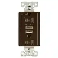Main 1 - Receptacle Duplex Tamper Resistant Oil Rubbed Bronze 15Amp w/ Dual USB Chargers TR7755RB-K-L - San Antonio Retail