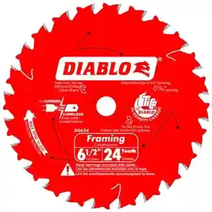 Main 1 - Saw Blade Circular 6-1/2" 24T Tracking Point Framing Diablo D0624A - San Antonio Retail