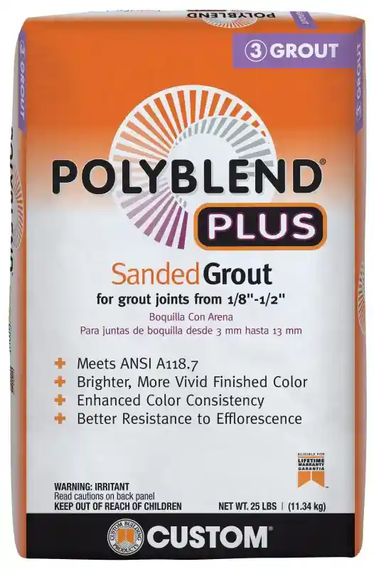 Main 1 - Ceramic Tile Grout 25Lb Sanded Bone White Polyblend Plus PBPG38225  - San Antonio Retail