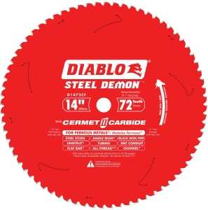 Main 1 - Saw Blade Circular 14"x72 Tooth Metal & Stainless Steel Cermet Cutting Diablo D1472CF  - San Antonio Retail