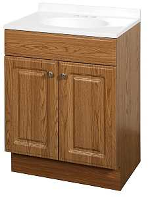 Vanity Combo 24"Wx18"Dx35"H Rasied Panel Oak 2Dr Zenith RBC24KK - San Antonio Retail