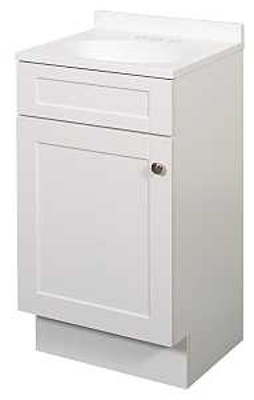 Vanity Combo 18"Wx16"Dx35"H Shaker White 1Dr Zenith SBC18WW - San Antonio Retail