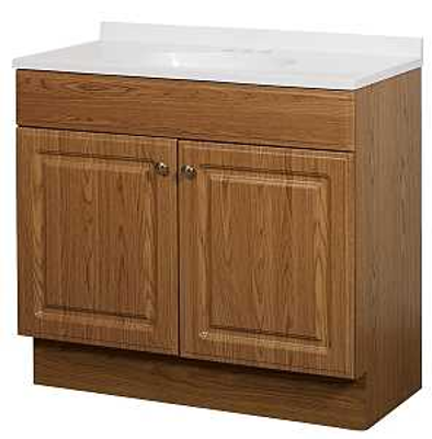 Vanity Combo 36"Wx18"Dx35"H Rasied Panel Oak 2Dr Zenith RBC36KK - San Antonio Retail