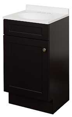 Vanity Combo 18"Wx18"Dx35"H Shaker Espresso 1Dr Zenith SBC18CH - San Antonio Retail