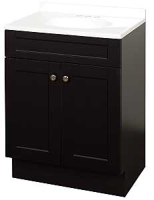 Vanity Combo 24"Wx18"Dx35"H Shaker Espresso 2Dr Zenith SBC24CH - San Antonio Retail