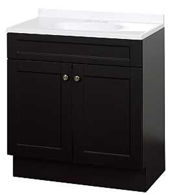 Vanity Combo 30"Wx18"Dx35"H Shaker Espresso 2Dr Zenith SBC30CH - San Antonio Retail