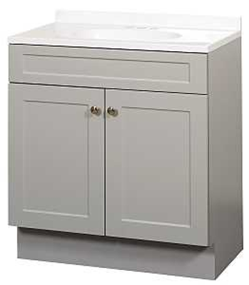 Vanity Combo 30"Wx18"Dx35"H Shaker Gray 2Dr Zenith SBC30GY - San Antonio Retail