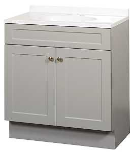 Main 1 - Vanity Combo 30"Wx18"Dx35"H Shaker Gray 2Dr Zenith SBC30GY - San Antonio Retail