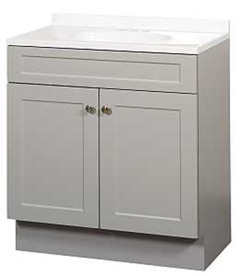 Vanity Combo 36"Wx18"Dx35"H Shaker Gray 2Dr Zenith SBC36GY - San Antonio Retail