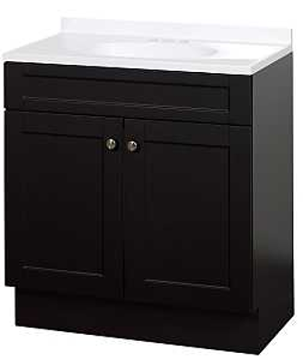 Vanity Combo 36"Wx18"Dx35"H Shaker Espresso 2Dr Zenith SBC36CH - San Antonio Retail