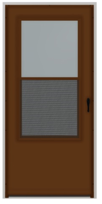 Larson Life-Core 2/8X6/8 Brown Half Glass & Screen Storm Door 298-SS - San Antonio Retail