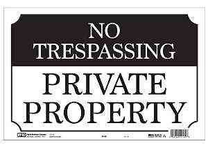 Main 2 - Sign, No Trespassing Private Property, 10x14, Black/White Legend, Aluminum SS-60 - San Antonio Retail