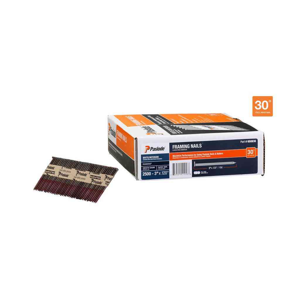 Main 1 - Air Nail Framing Round Head Stainless Steel 3" 650836   Paper Tape 2.5M Box - San Antonio Retail
