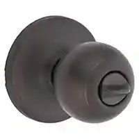 Main 1 - Lockset, Kwikset, Privacy, Polo Knob, Venetian Bronze, Bed & Bath 300P11PCP - San Antonio Retail